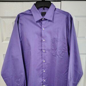 Men's Arrow Long-Sleeve Fitted Helio No-Iron Dress Shirt, Size 16-1/2 36/37, NWT